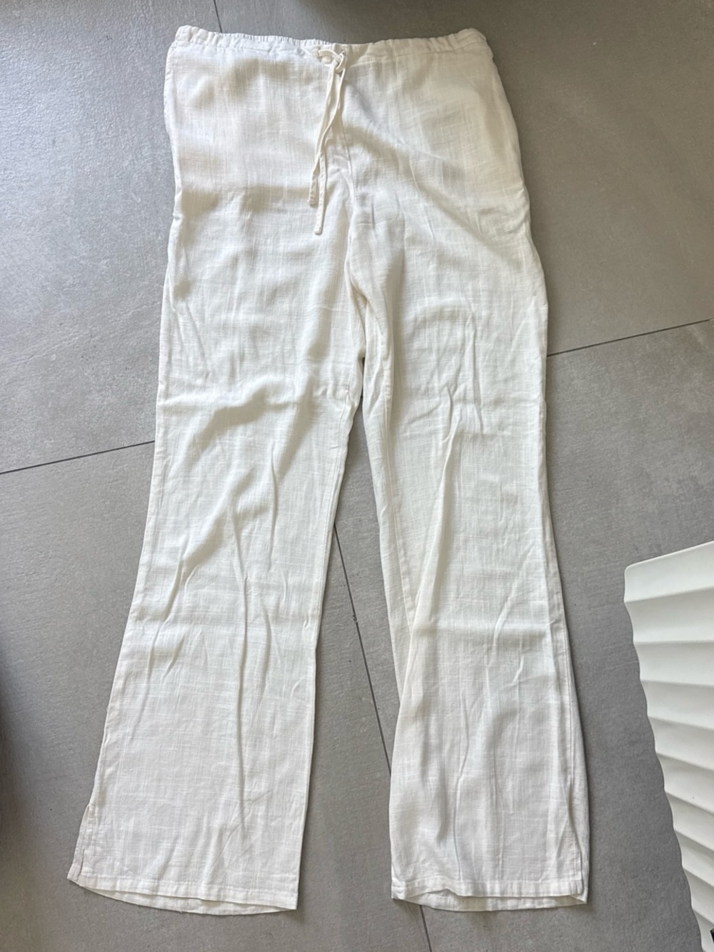 Wilfred Cream Elastic Waist Linen-Blend Pants